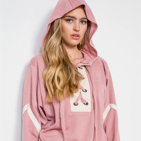 RESTOCKED!🌸Knit Hooded Lace-up Sweater - Picture 3 of 4